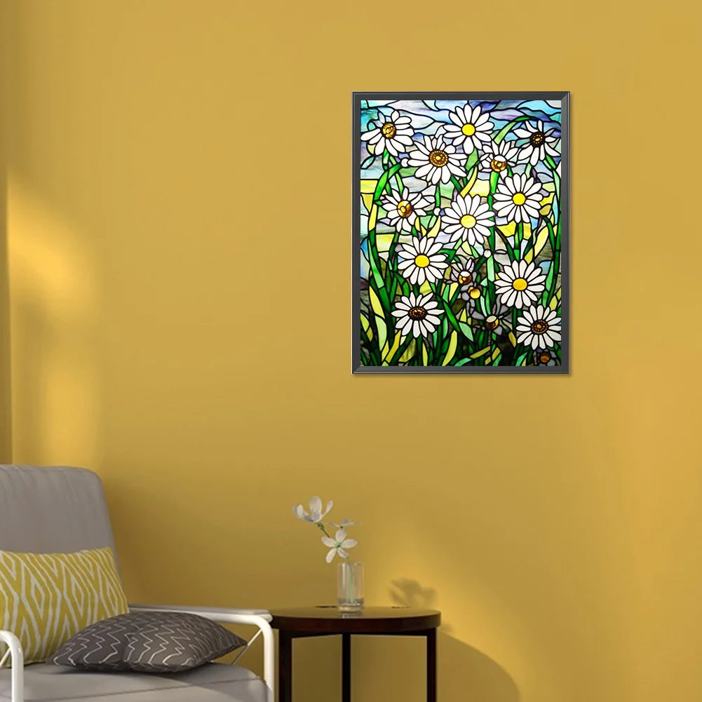 stained glass daisy diamond painting kit