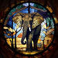5D DIY Diamond Painting - Full Round / Square - Stained Glass Elephant