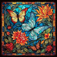 5D DIY Diamond Painting Kit - Full Round / Square - Butterflies and Flowers Stained Glass