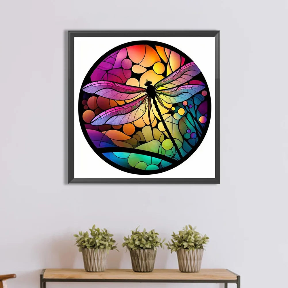 stained glass gragonfly diamond painting KIT