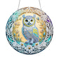 DIY Diamond Painting Vintage Hanging Ornament - Stained Glasses Owl A