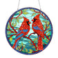 DIY Diamond Painting Vintage Hanging Ornament - Stained Glass Red Bird