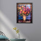 Stained Glass Rose Vase Flower Diamond Art