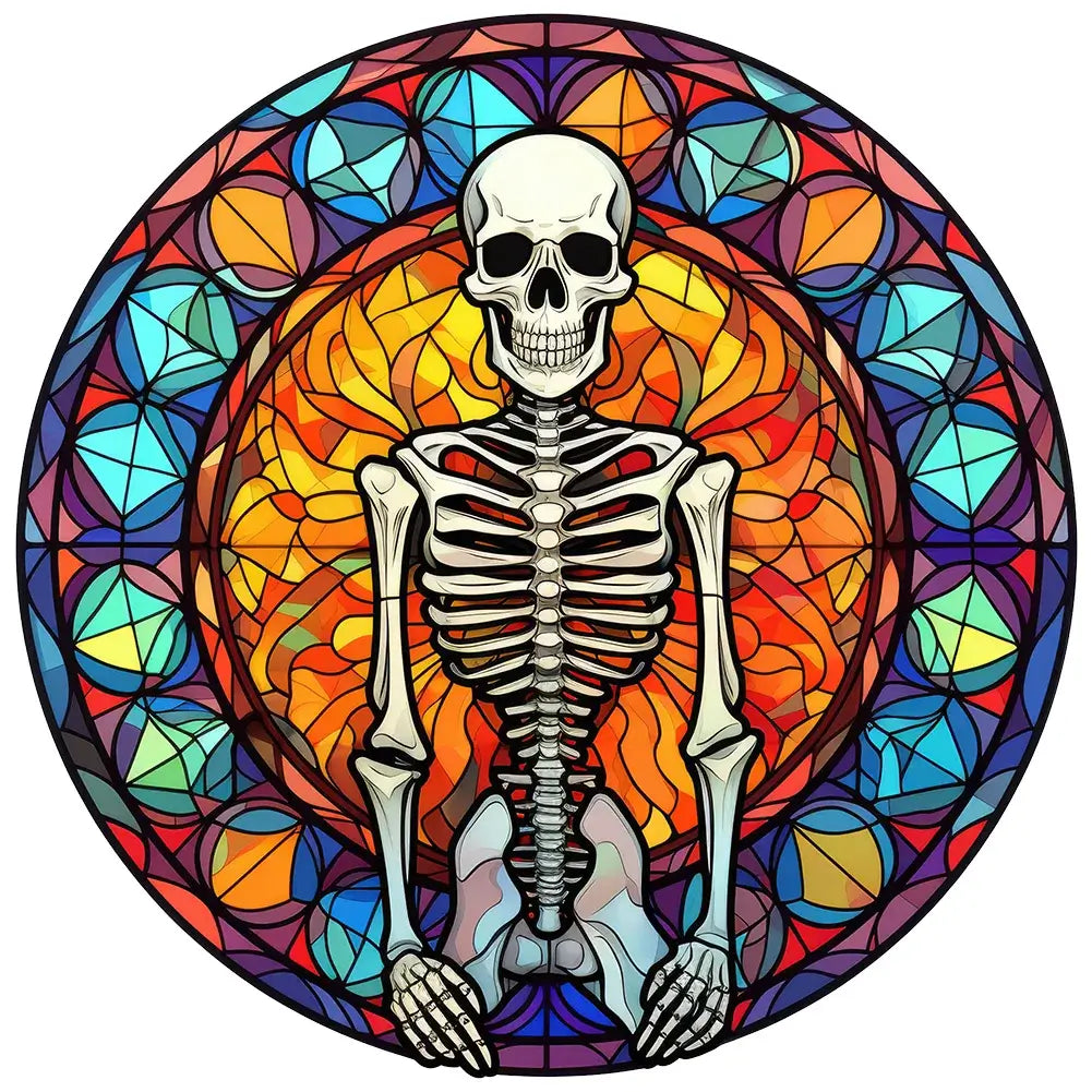 Halloween diamond painting - Full Round / Square - Stained Glass Skull