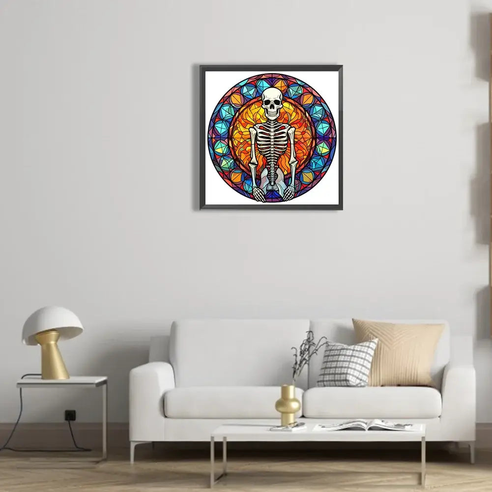 Stained Glass Skull Halloween diamond painting