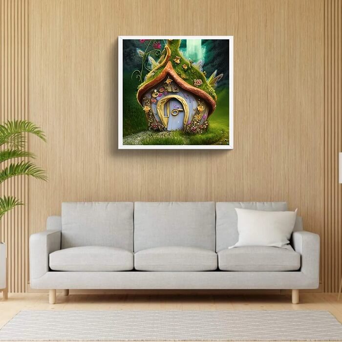 straw hut diamond art kit