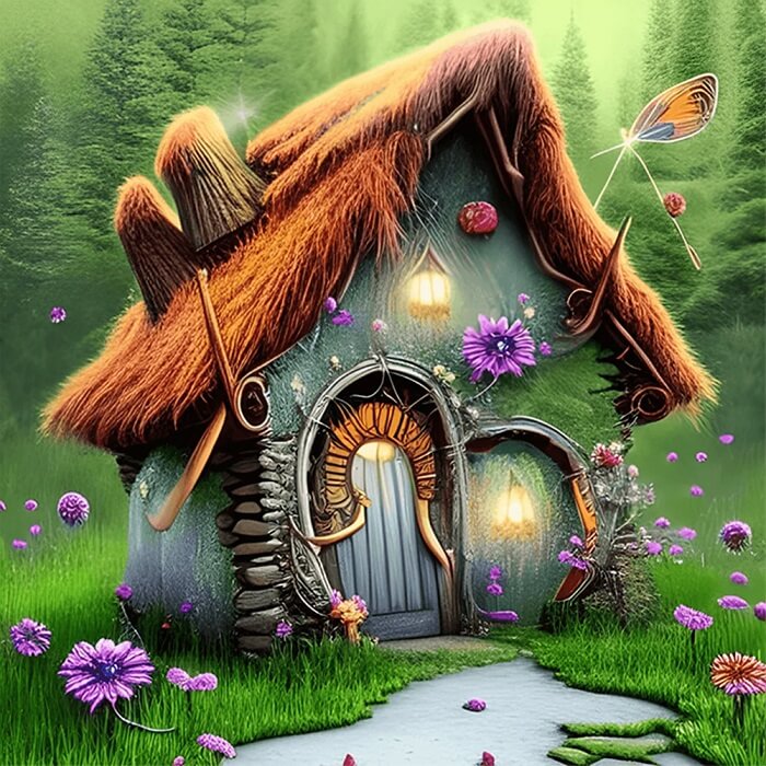 straw hut diamond painting