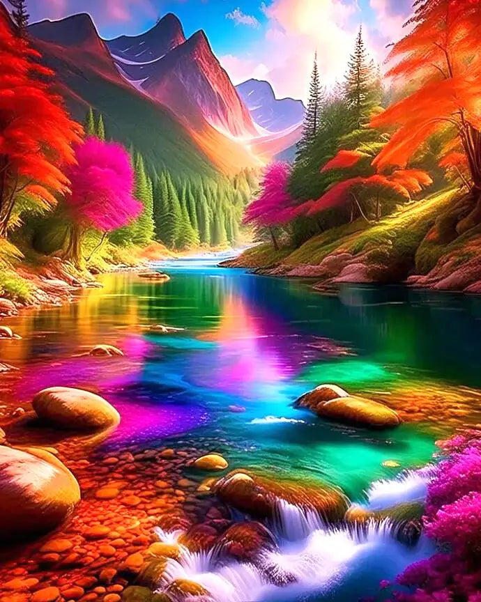 Stream View Diamond Painting