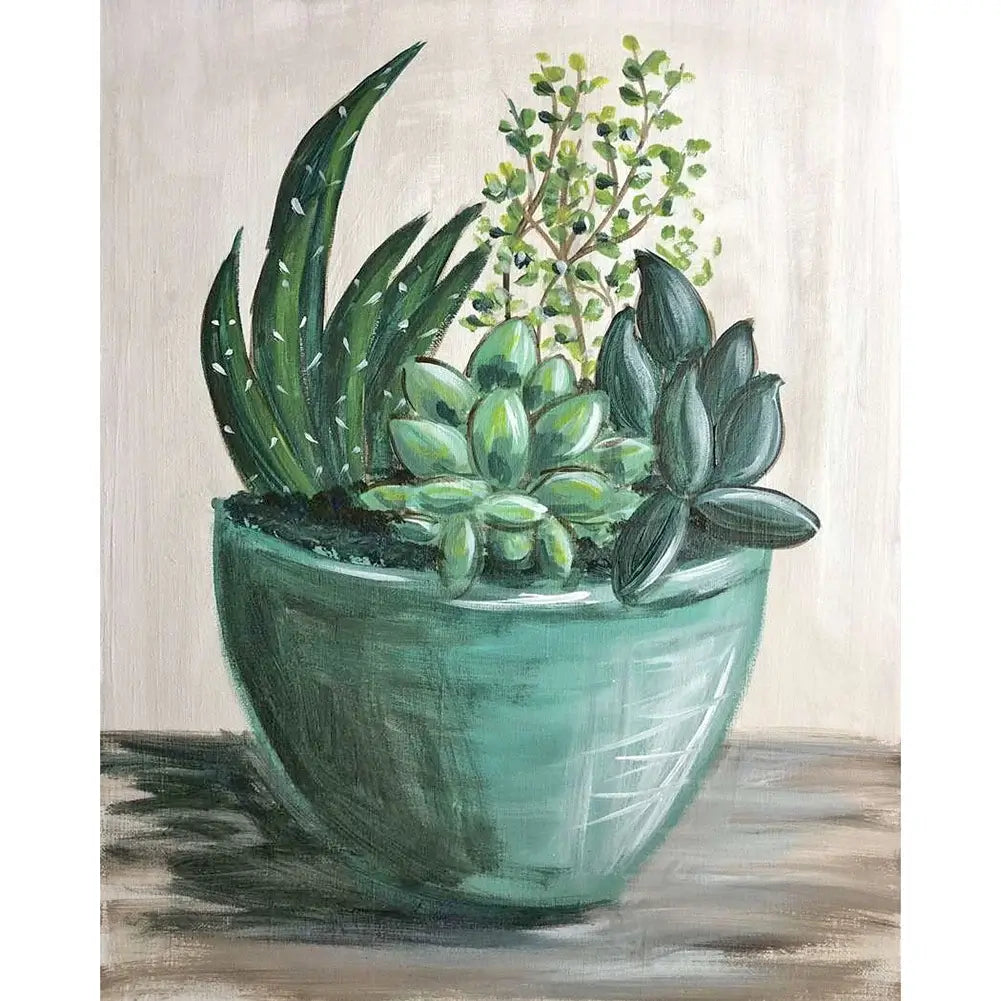 succulent plant diamond art kit