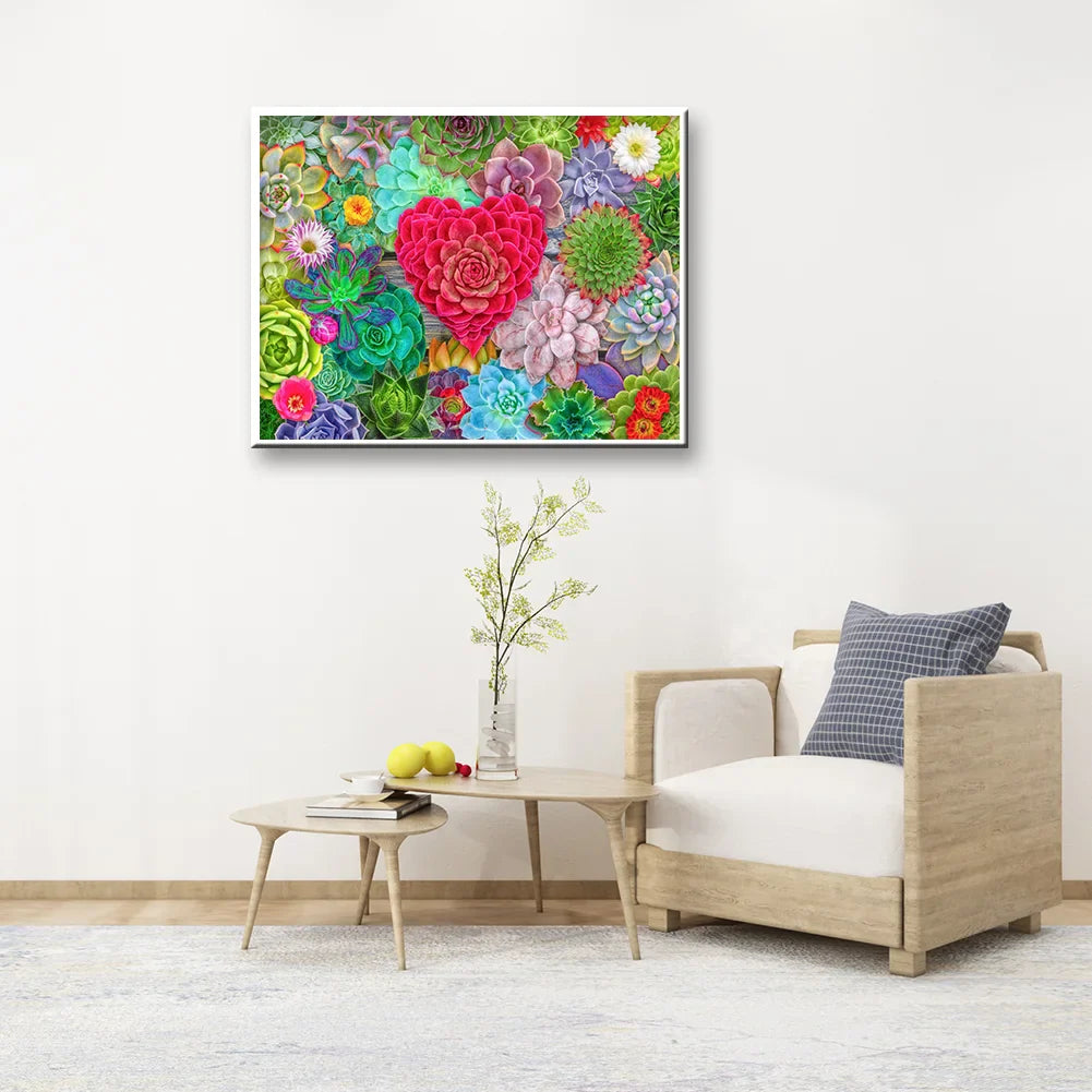 succulents diamond art craft