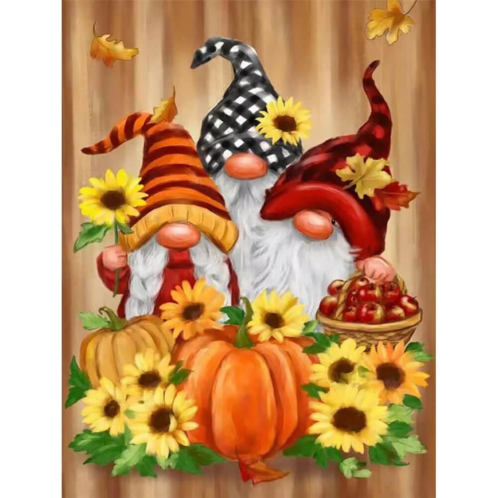 Diamond Painting - Full Round / Square - Thanksgiving Harvest Gnome Bobin