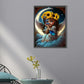 sunflower butterfly angle on moon diamond painting