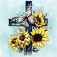 5D DIY Diamond Painting Kit - Full Round / Square - Sunflower Butterfly Cross