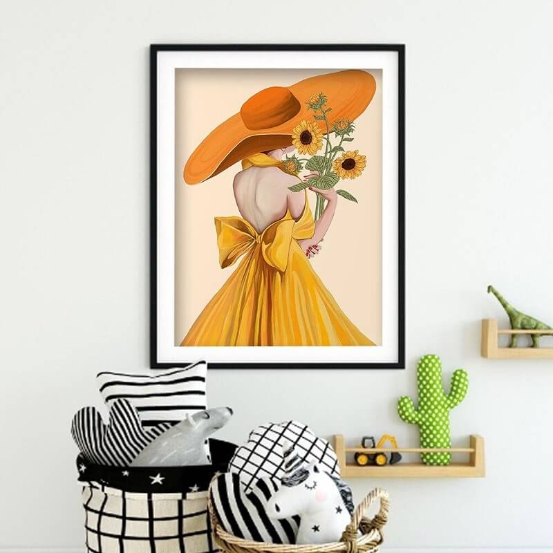 sunflower girl 5d diamond painting home decoration