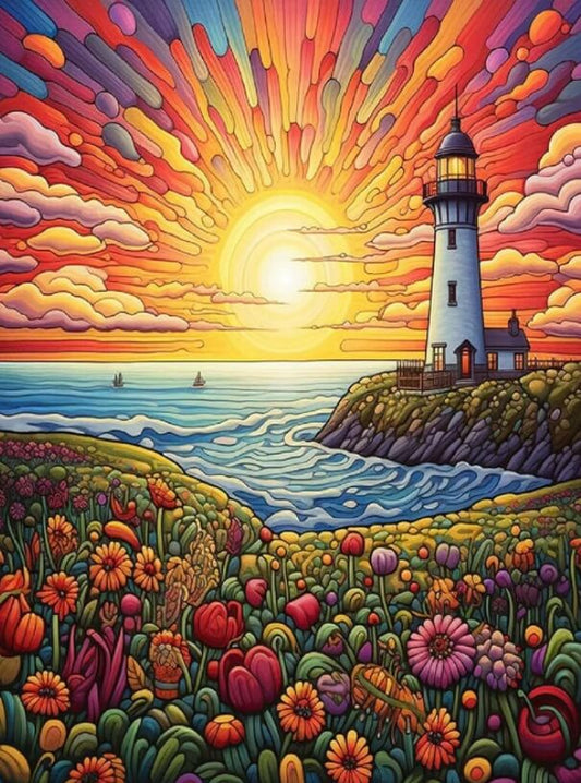 Sunset Abstract Art Diamond Painting