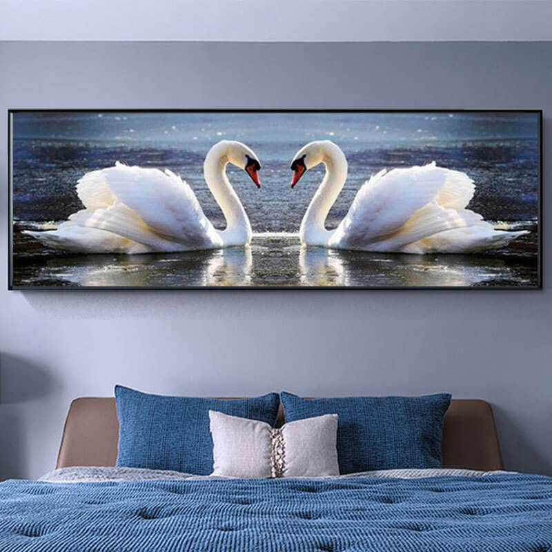 swan couple 5d part ab drill diamond painting kit 