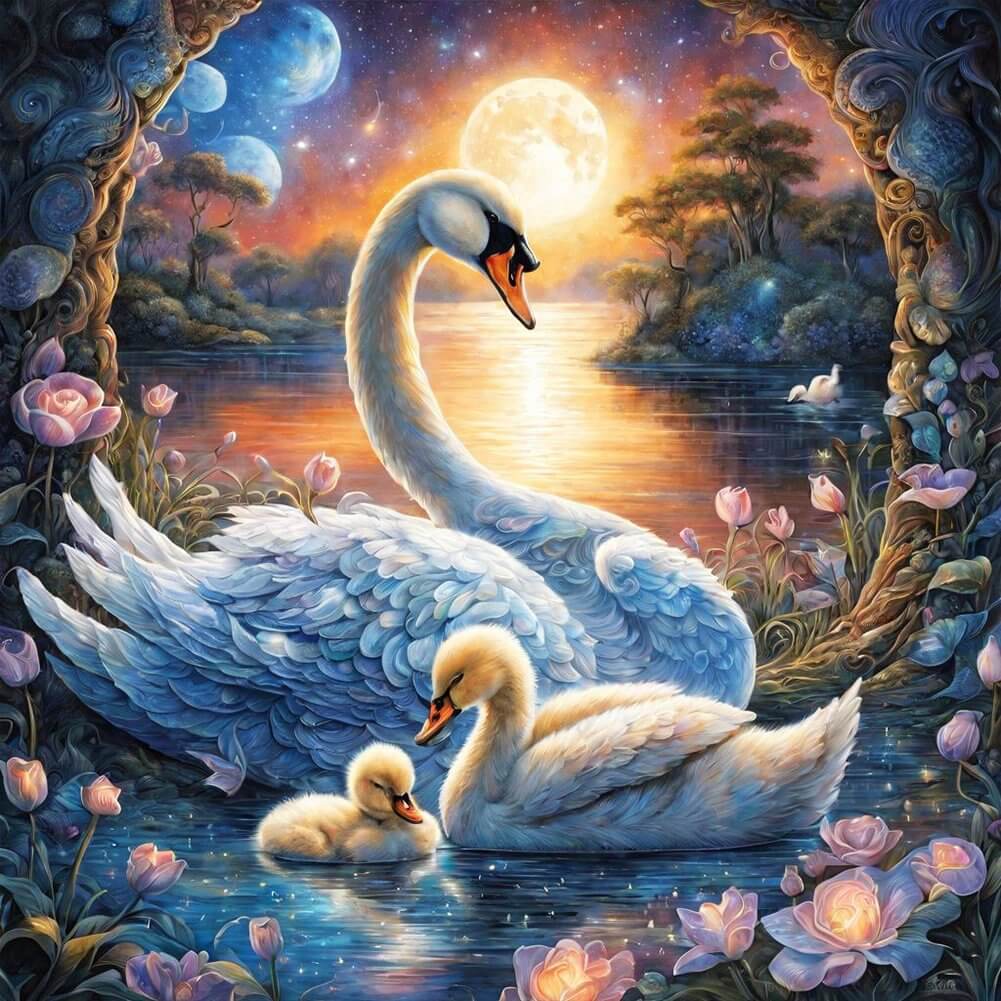 Swans 5D DIY Diamond Painting Kit