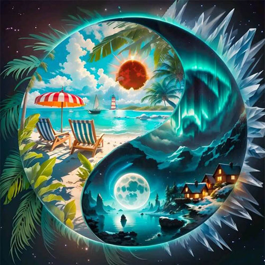 Tai Chi Beach View Diamond Painting