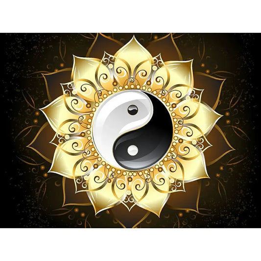 5D DIY Flower Diamond Painting - Full Round / Square - Tai Chi Mandala