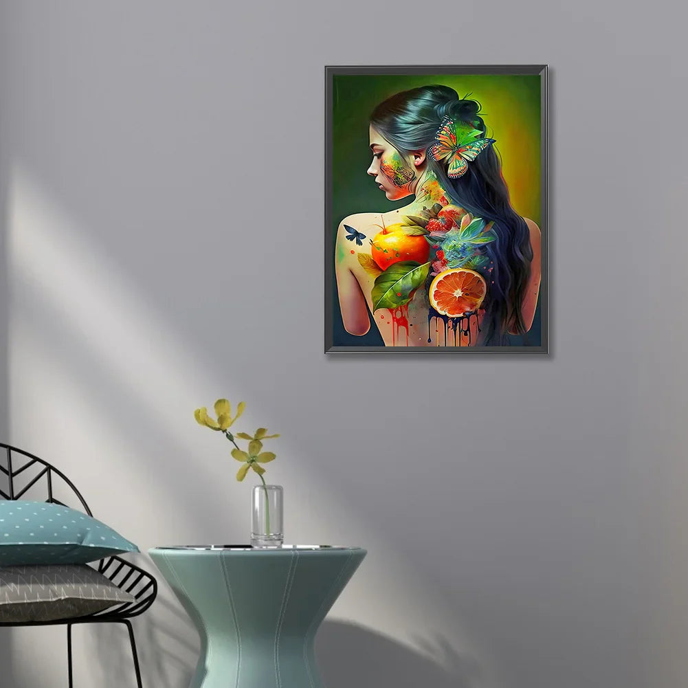 tattoo girl diamond painting art kit