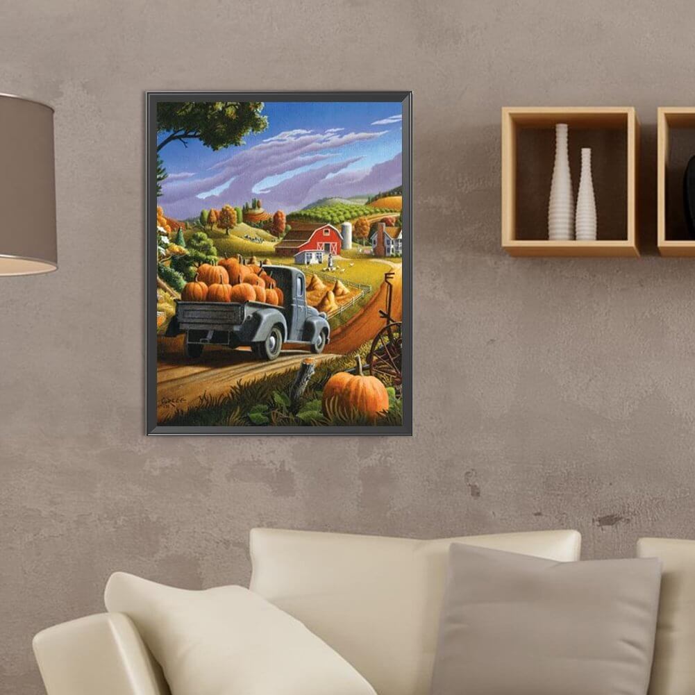 Thanksgiving Harvest Tractor Diamond Painting