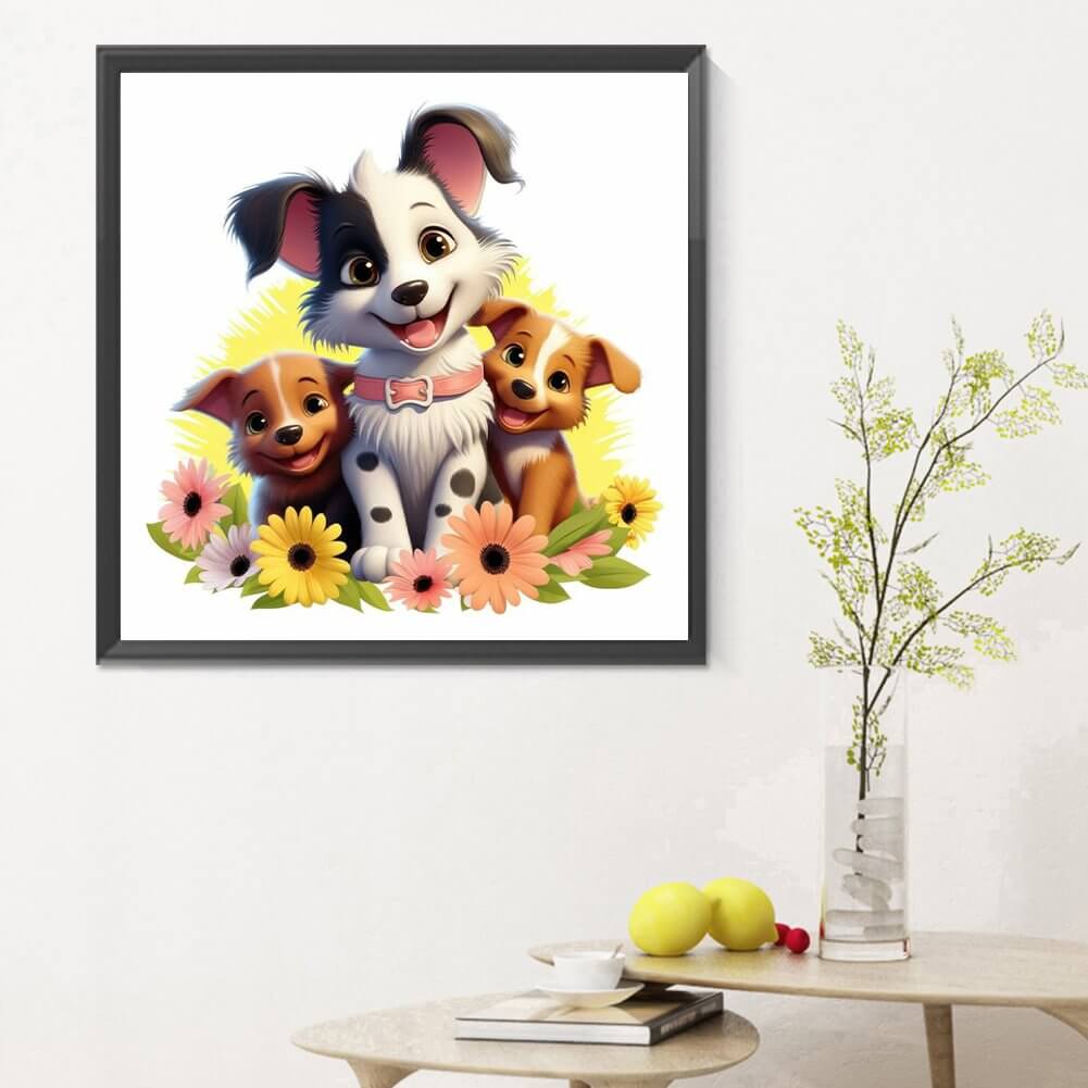 Three Dogs 5D DIY Diamond Painting Kit