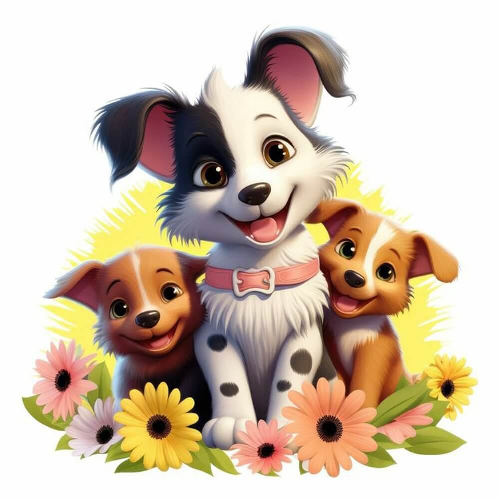 Three Dogs 5D DIY Diamond Painting