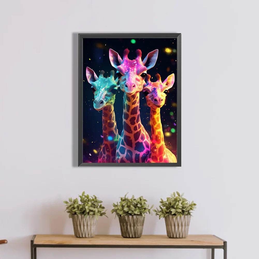 three giraffes 5d full drill diamond painting kit