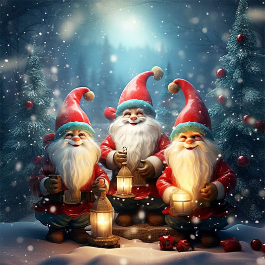 5D DIY Diamond Painting - Full Round / Square - Three Santas A