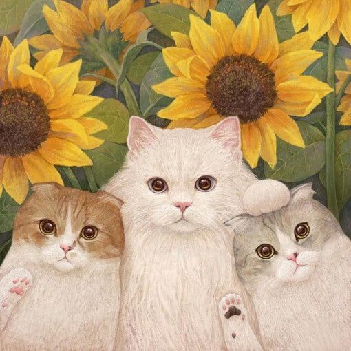 Three White Cats Diamond Painting