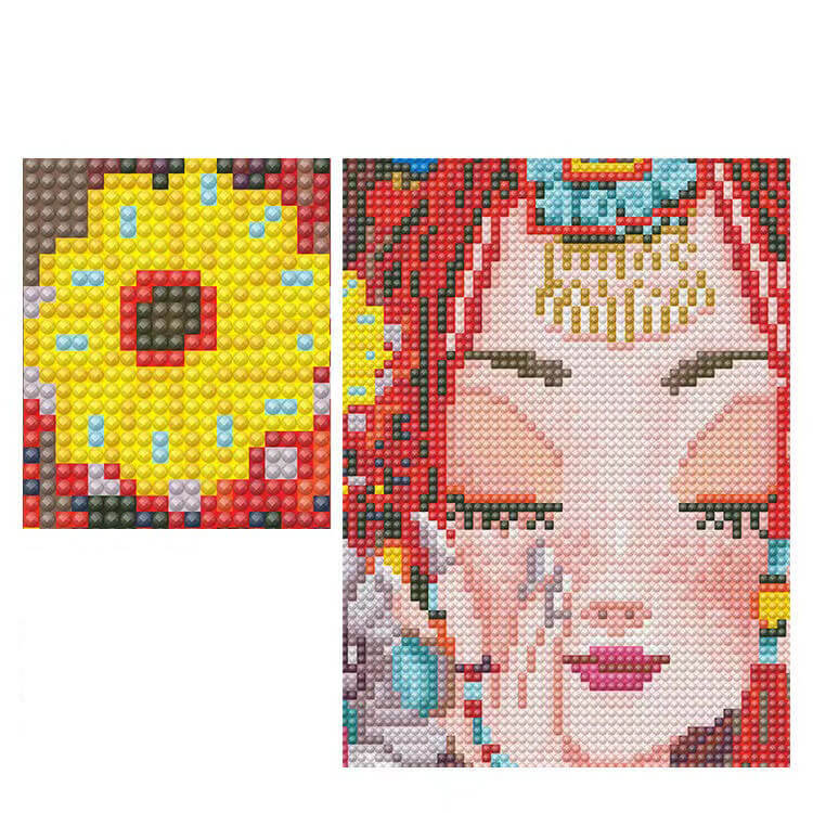 tibetan girl ful drill diamond painting details