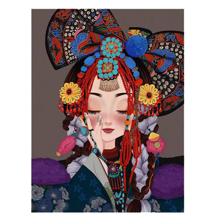 tibetan girl full drill diamond painting kit