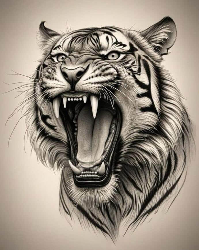 5D DIY Tiger Full Round / Square Diamond Painting Kits