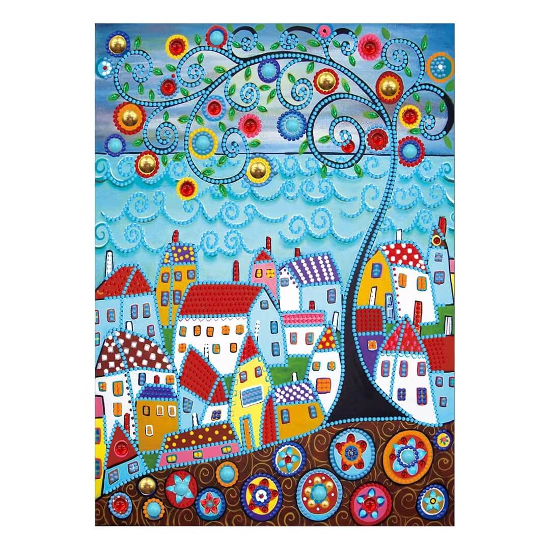 Luminous Diamond Painting - Crystal Rhinestone - Town B