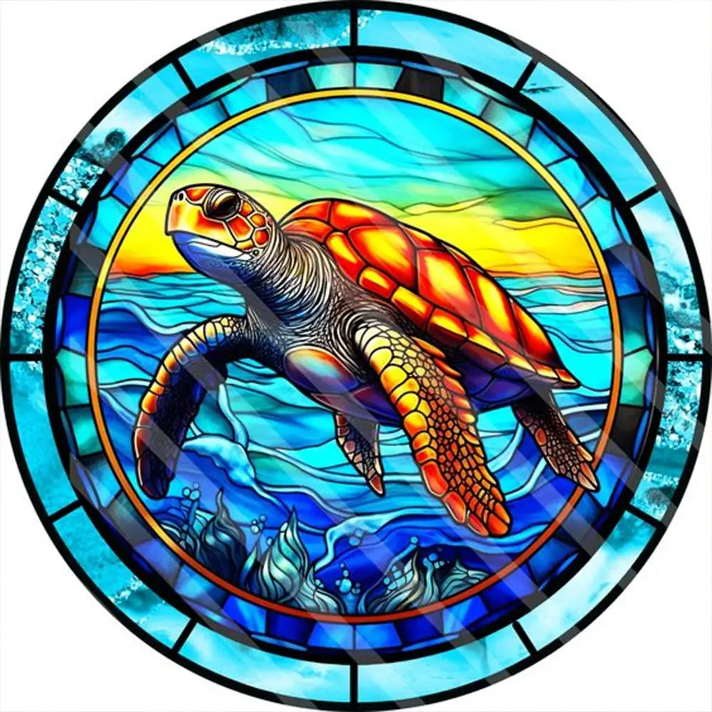 5D DIY Diamond Painting - Full Round / Square - Turtles Stained Glass