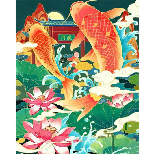 5D DIY Diamond Painting - Full Round / Square - Two Fish