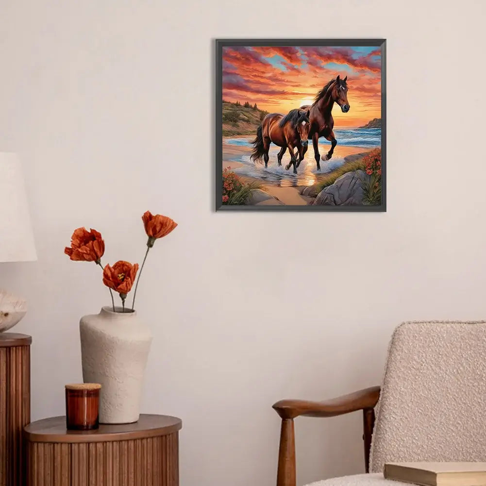 Two Horses 5D DIY Diamond Painting Kit