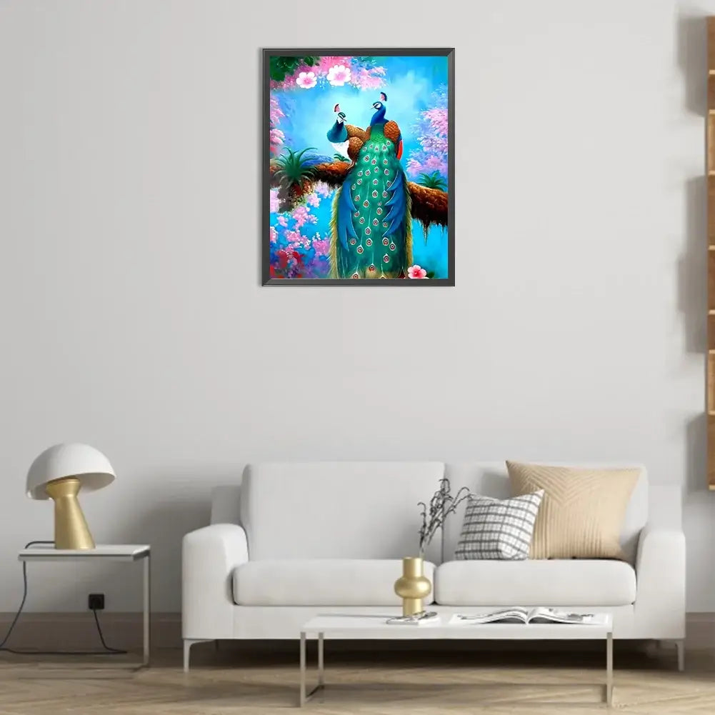 Two Peacocks 5D DIY Diamond Painting