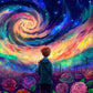 5D DIY Diamond Painting Kit - Full Round / Square - Boy Under The Starry Sky