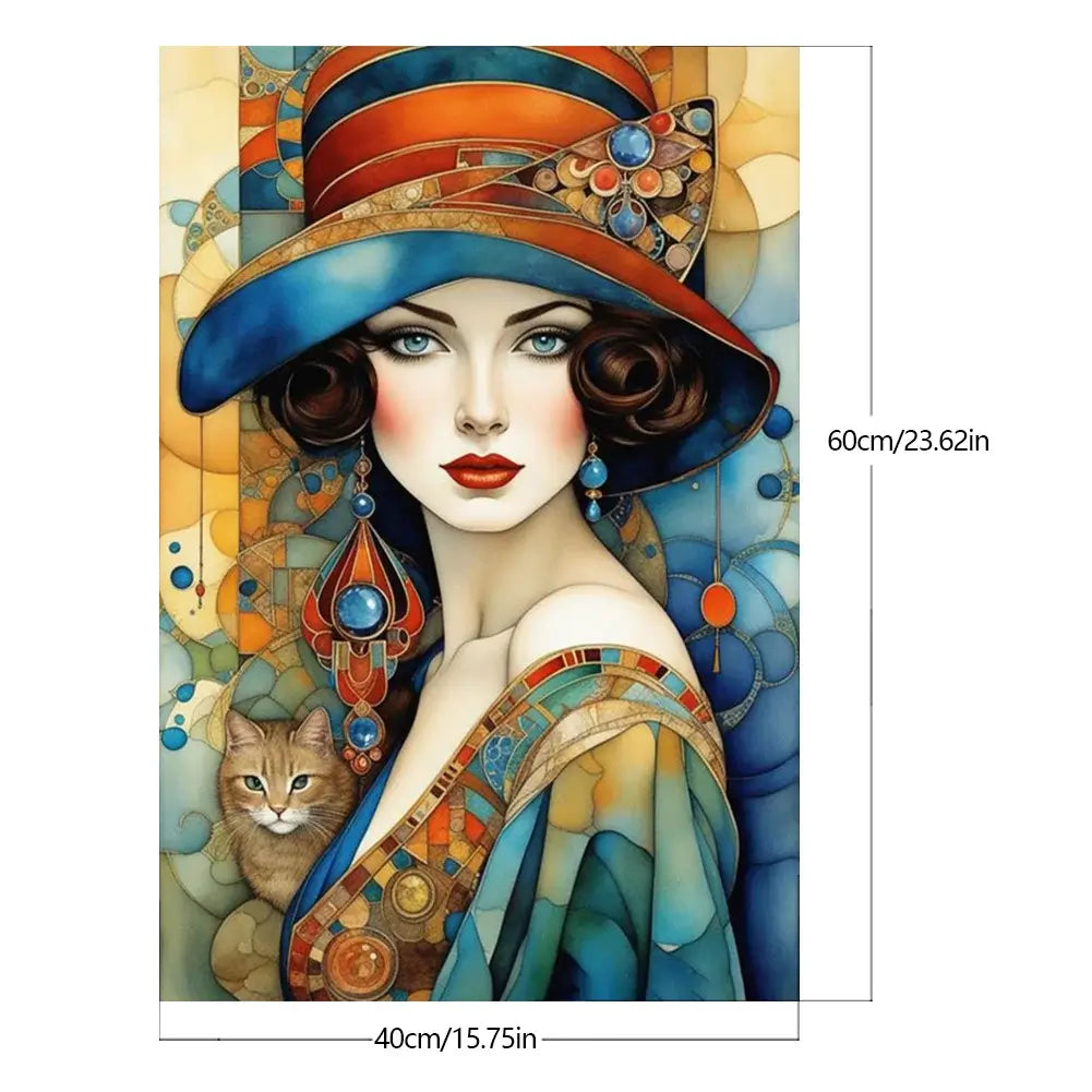 vintage lady paint by number size