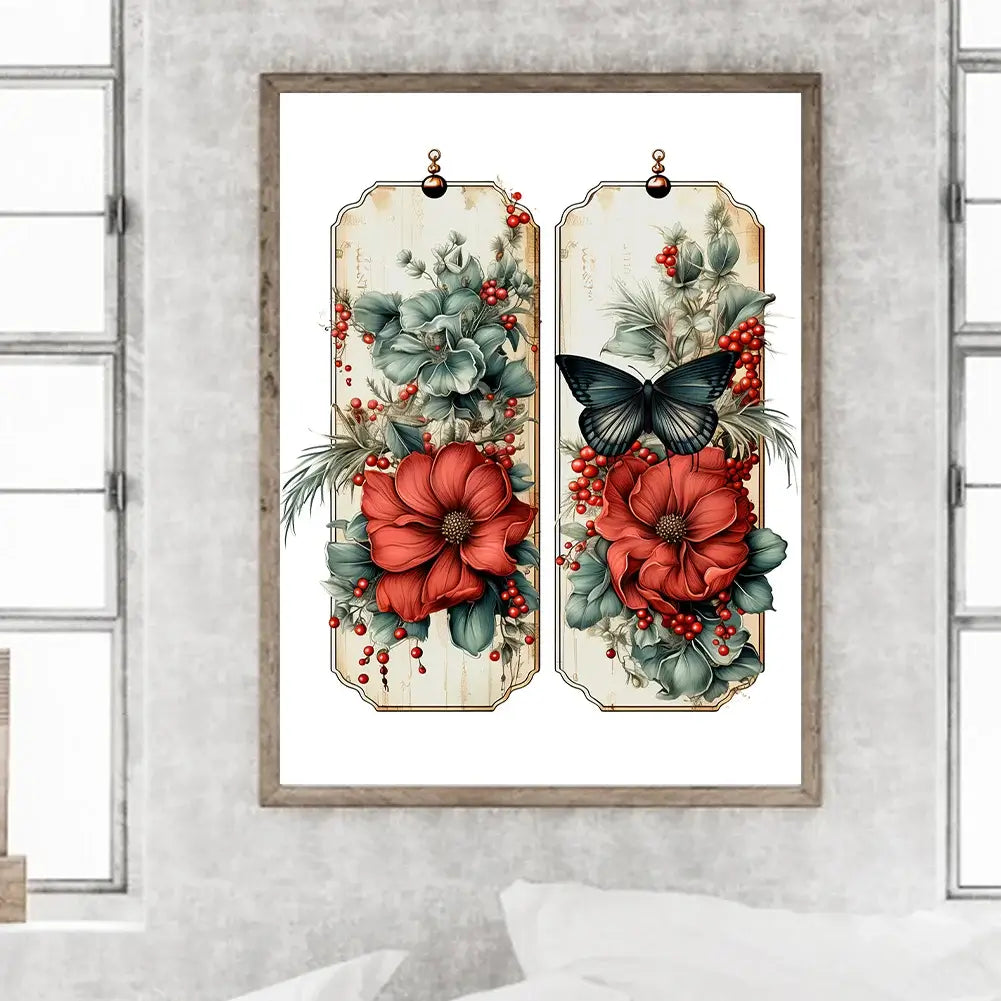5D DIY Full Round / Square Diamond Painting Vintage Saffron Butterfly 