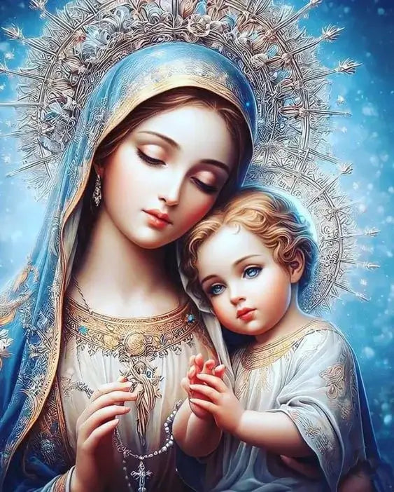 Virgin Maria And Kid Diamond Art