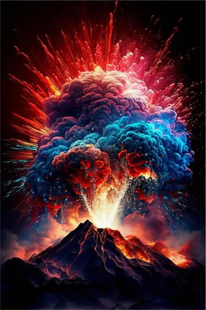 Volcano diamond painting