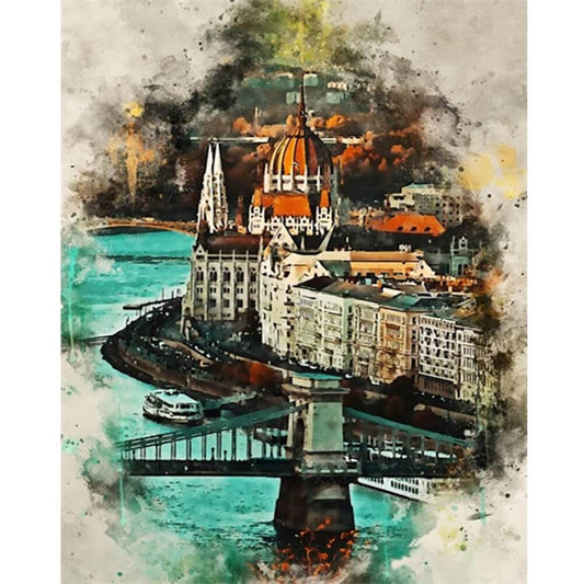 5D DIY Diamond Painting Kit - Full Round / Square - Watercolour Budapest
