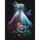 wedding dress with pigeon diamond painting kit