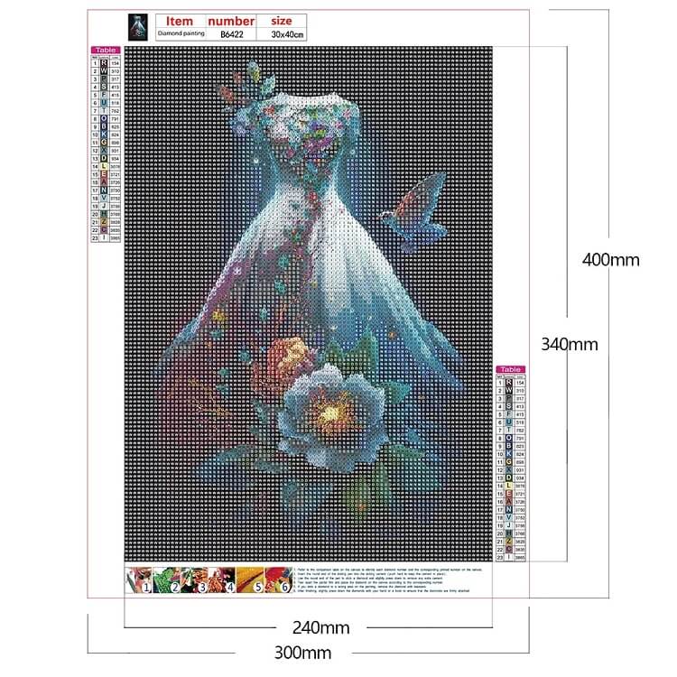 wedding dress with pigeon full drill diamond painting kit