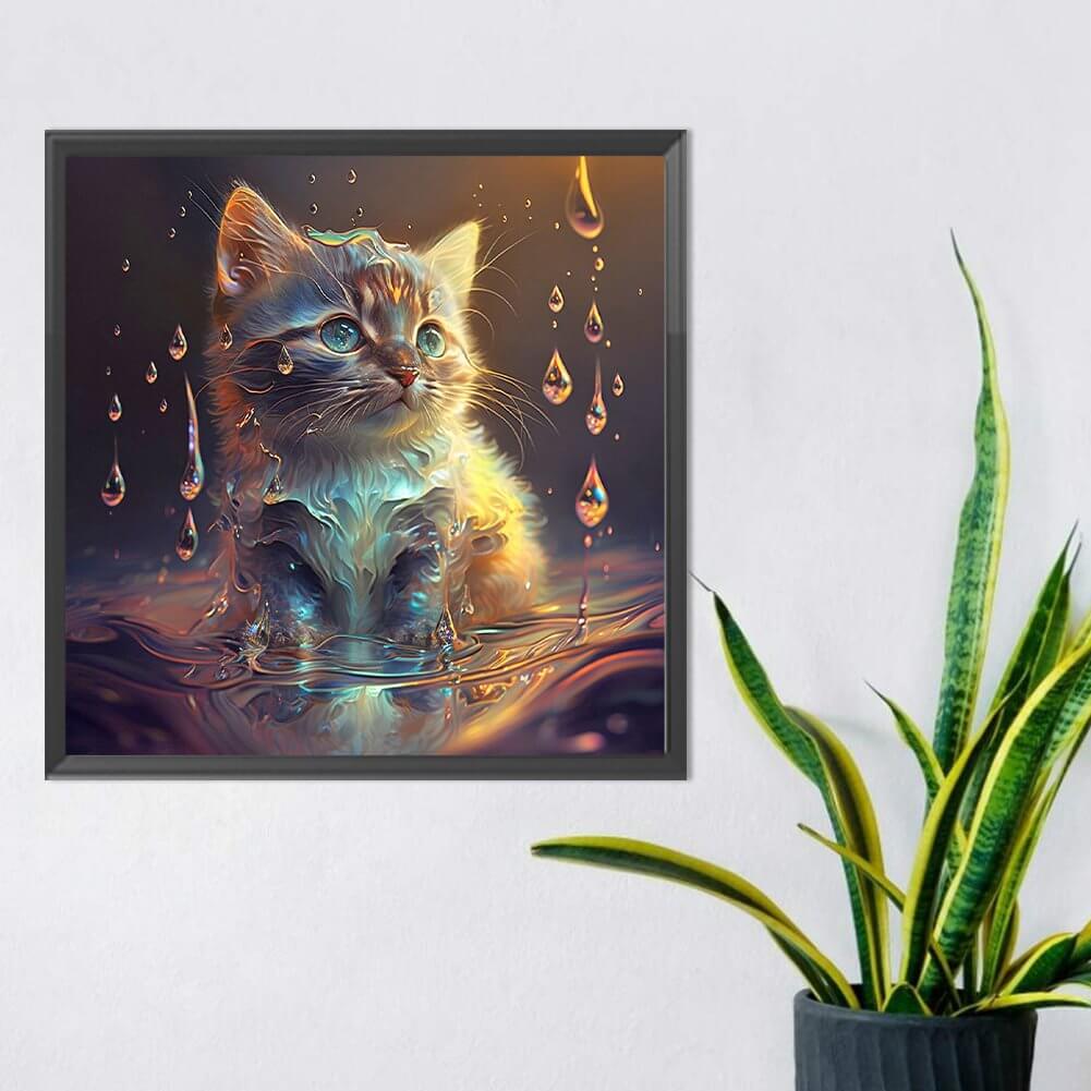 wet cat diamond art kit