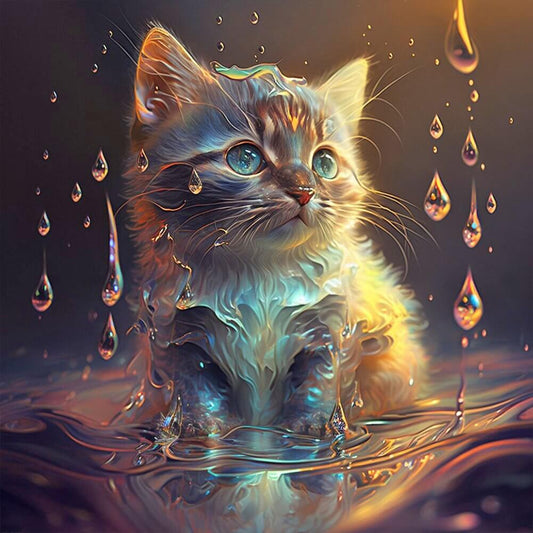 wet cat diamond art