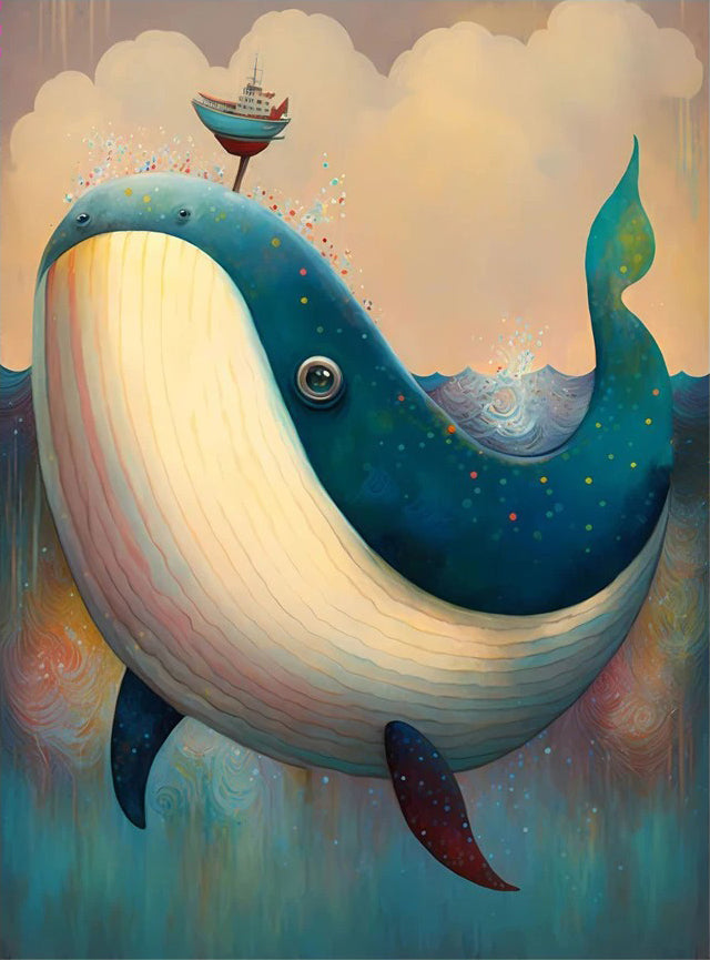 5D DIY Diamond Painting Kit - Full Round / Square - Whale A
