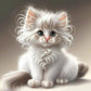 5D DIY Diamond Painting Kit - Full Round / Square - White Cat B